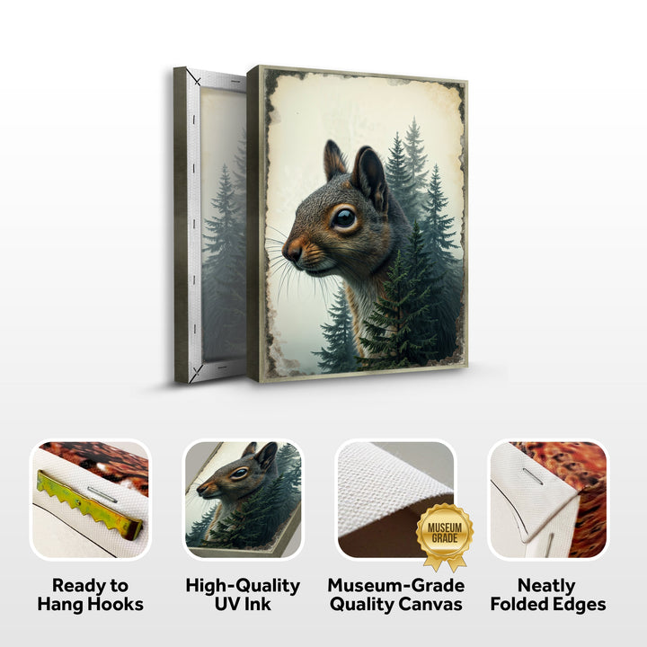 Squirrel Double Exposure Wall Art