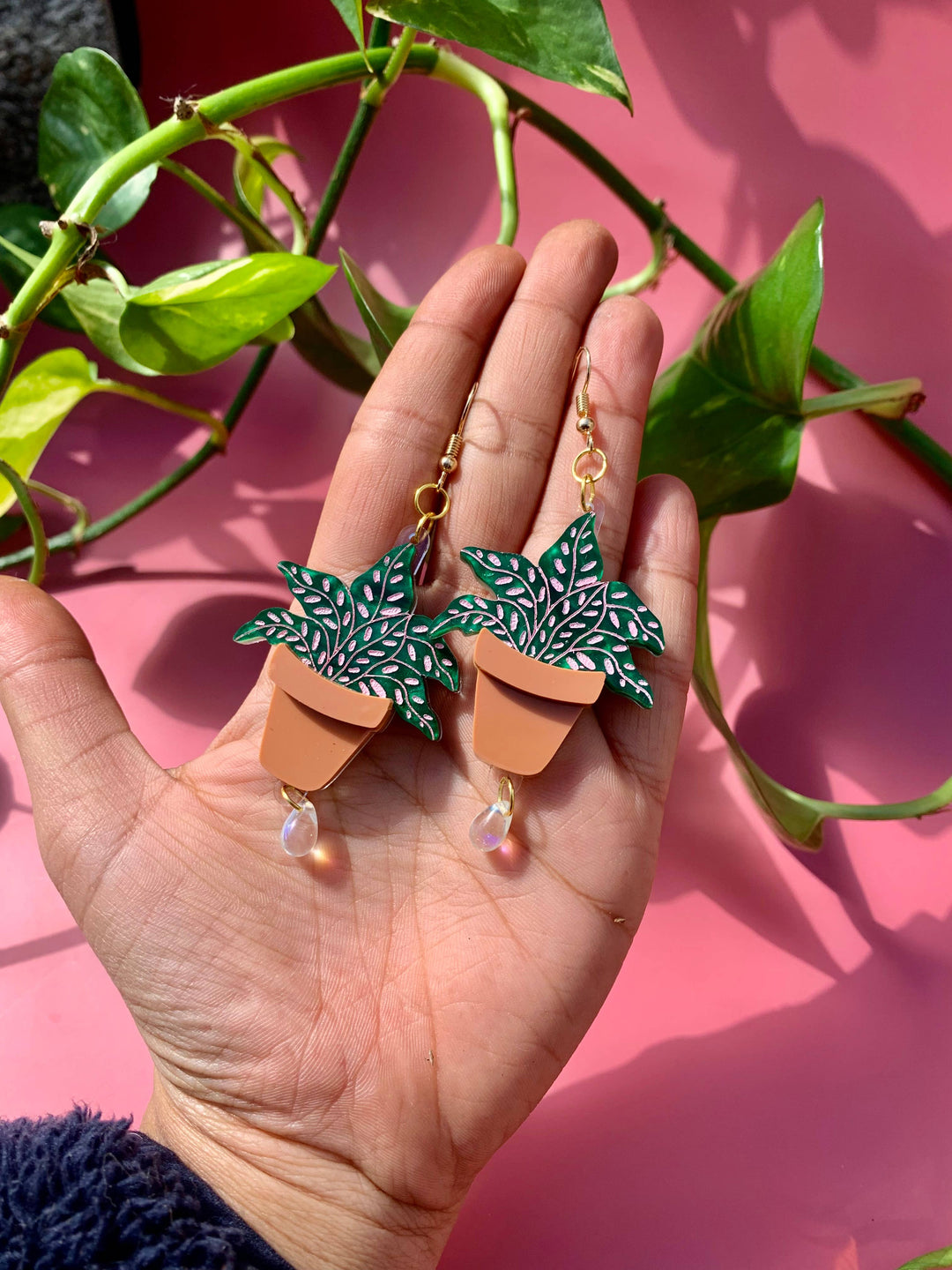 Terracotta Plants Acrylic Earrings