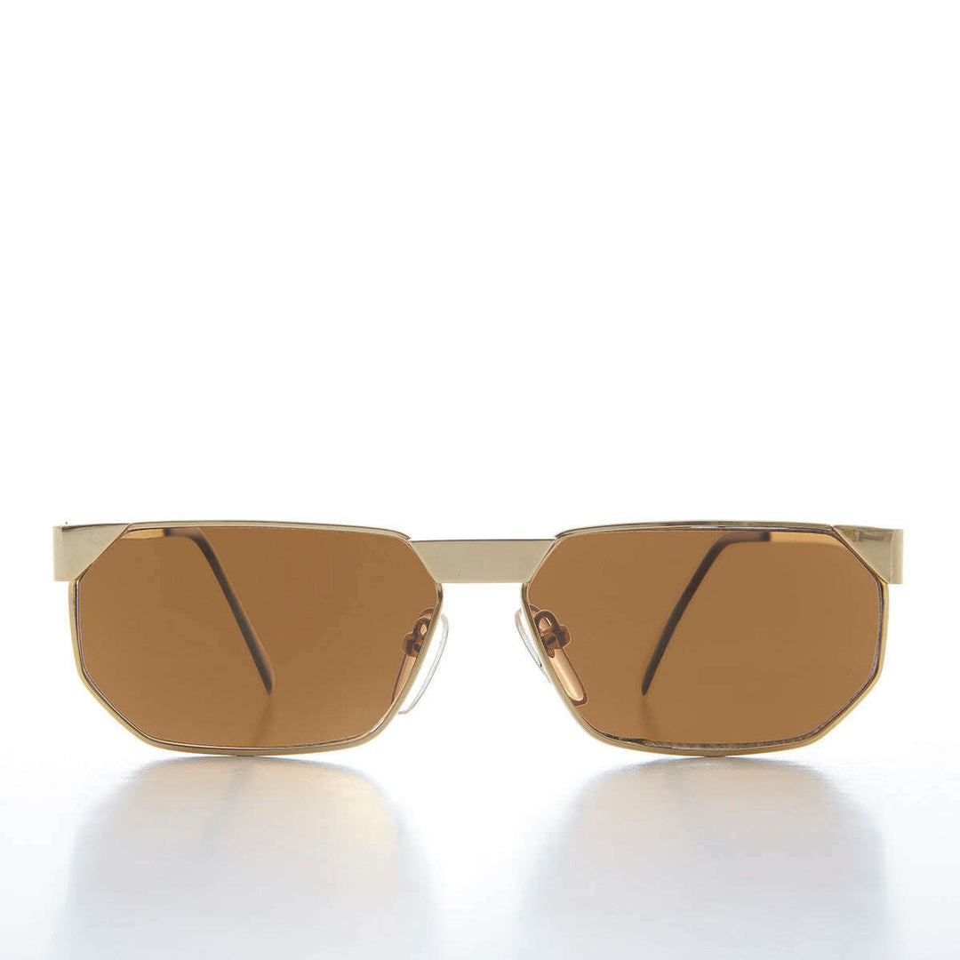 80s Gold Polygon Frame Vintage Sunglass - Cliff