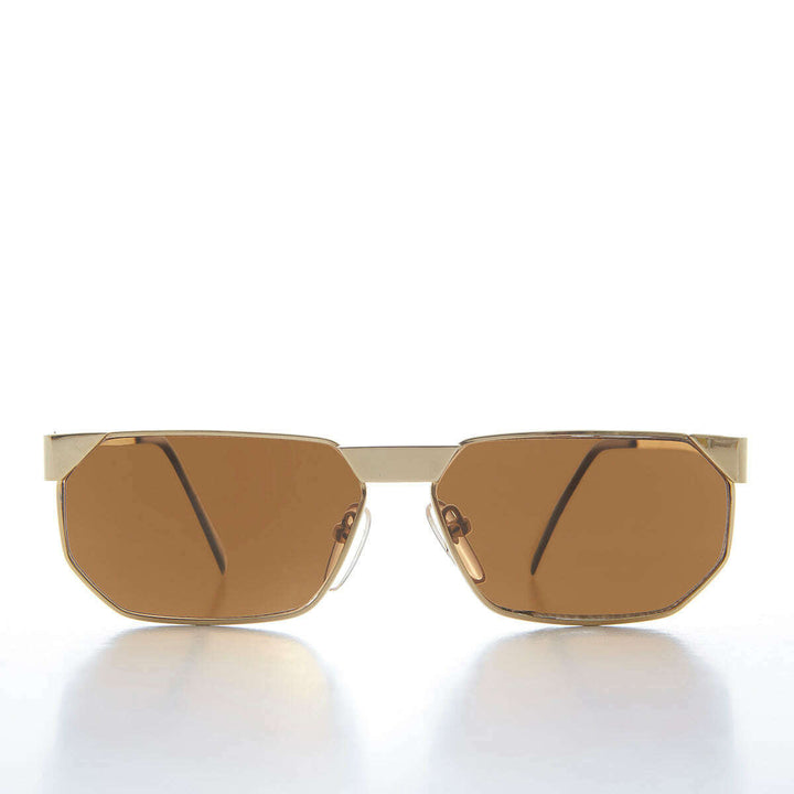 80s Gold Polygon Frame Vintage Sunglass - Cliff