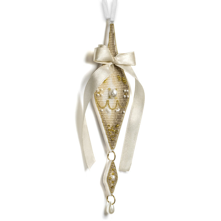 Christmas Ornament - Crystal Icicle Plastic Base Cross-Stitch Kit by Wonderland Crafts FLX-140