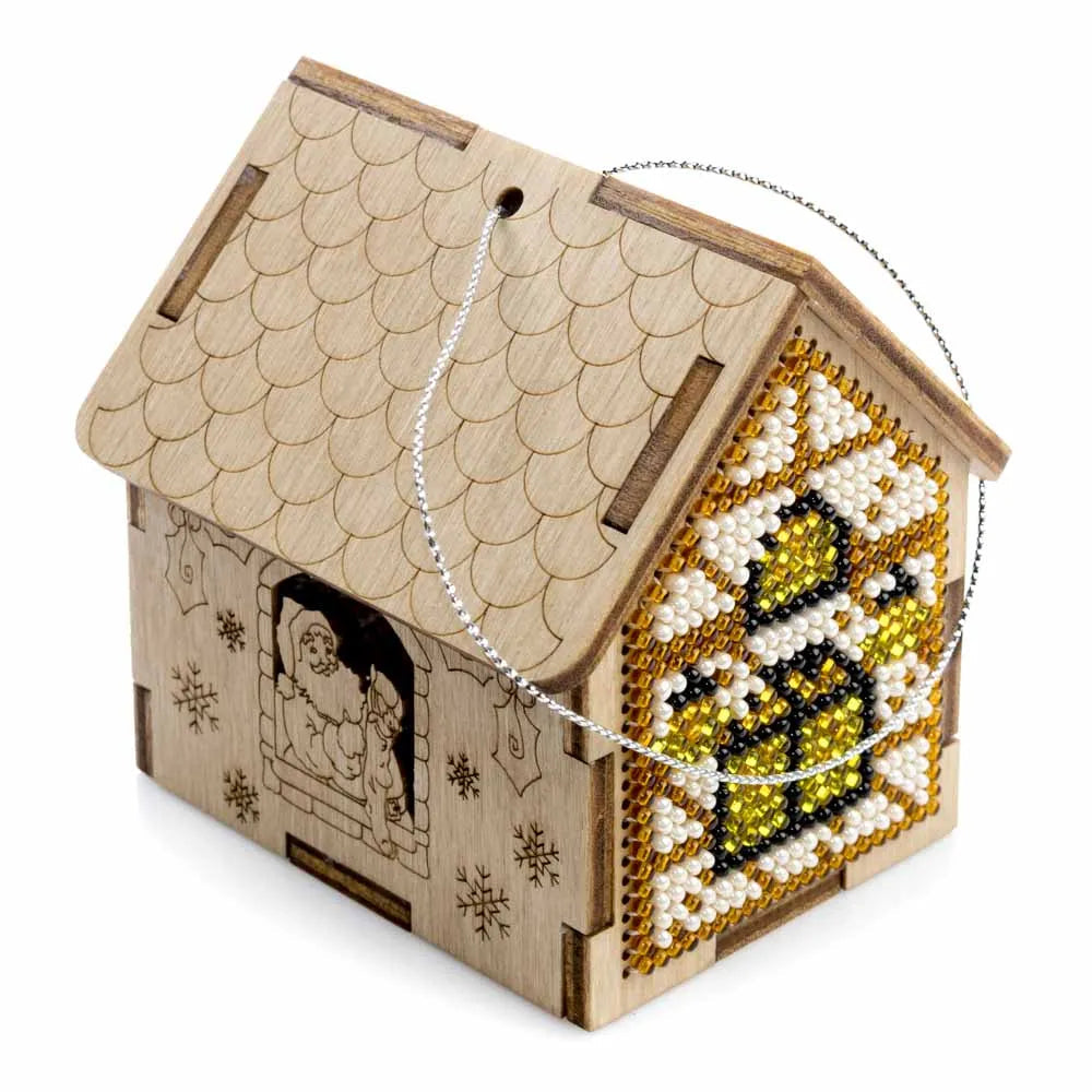 Bead embroidery kit on wood FLK-560