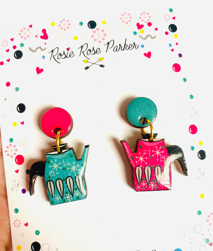 Vintage Teapot Earrings by Rosie Rose Parker