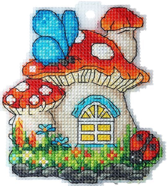 Fly agaric house Counted cross stitch kit 8046A