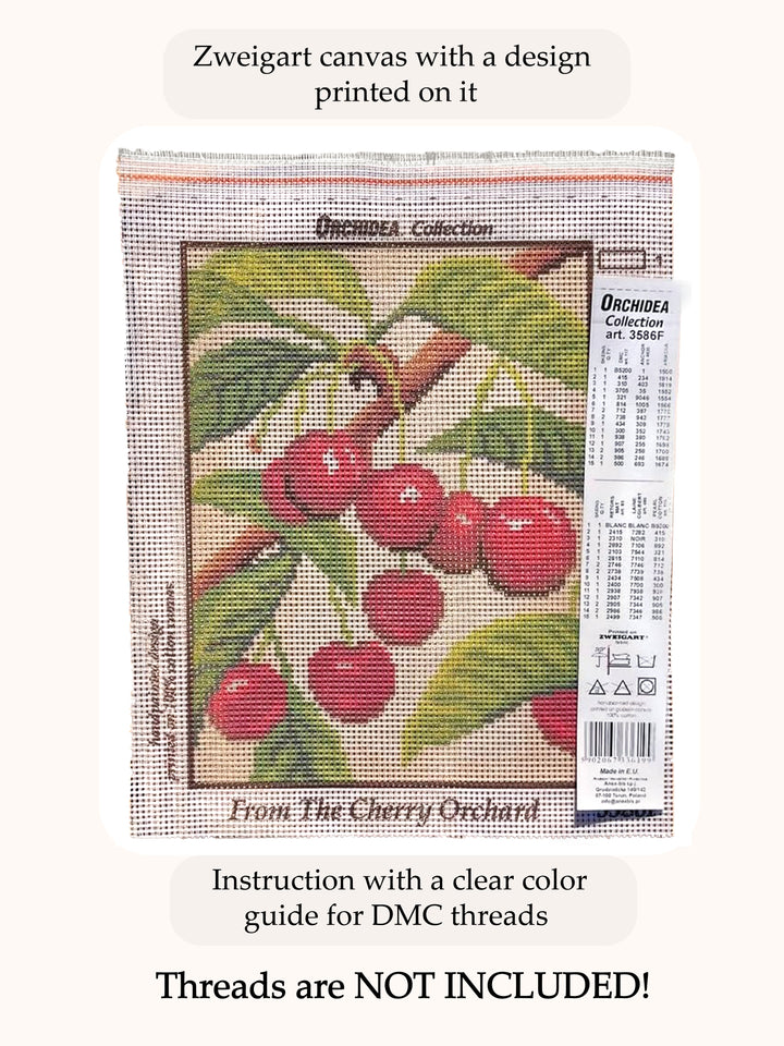 Gobelin canvas for halfstitch without yarn Yellow Flowers in a Red Vase 2122F