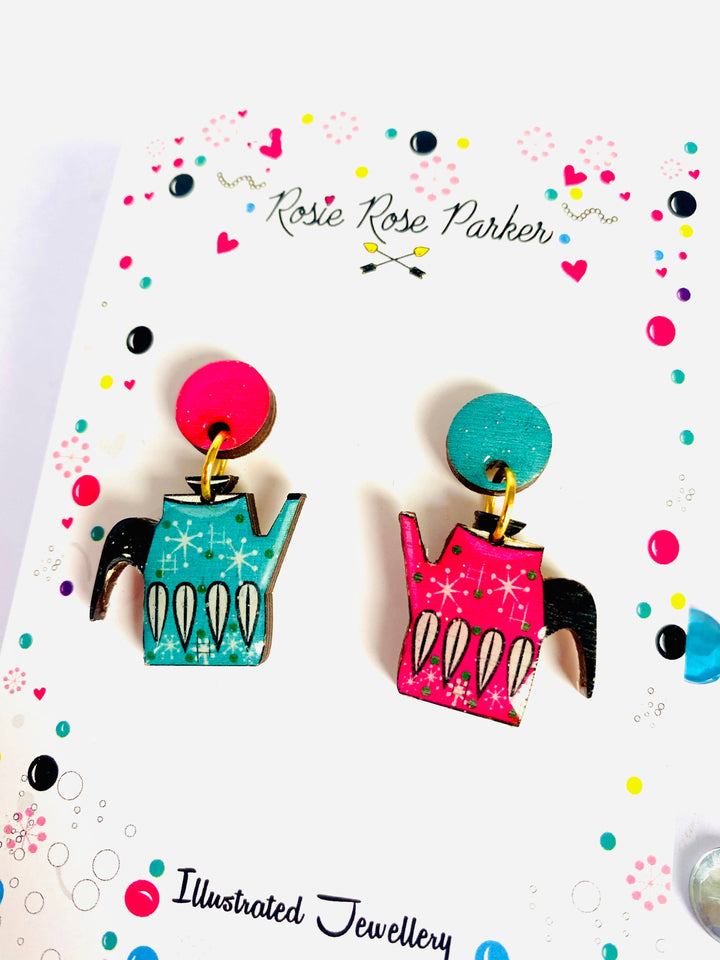 Vintage Teapot Earrings by Rosie Rose Parker