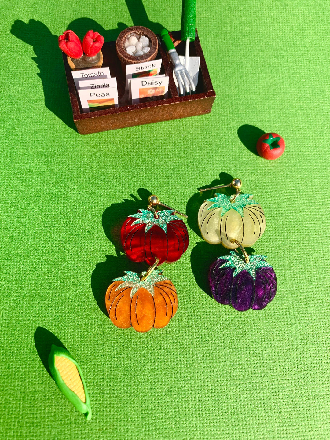 Heirloom Tomato Acrylic Earrings