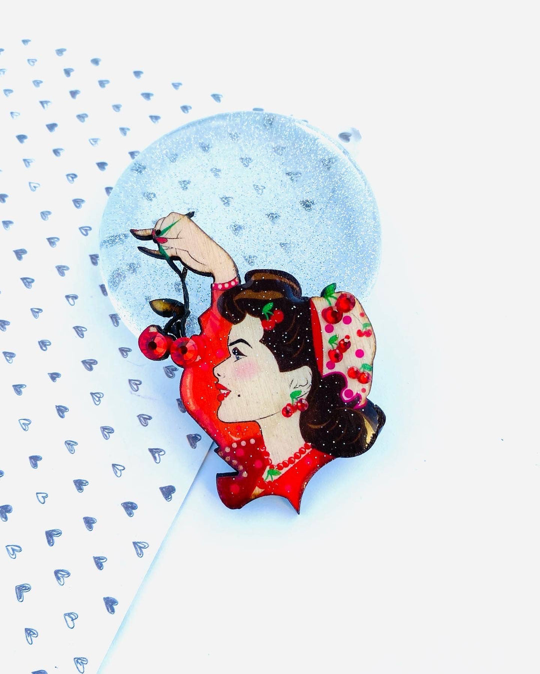 Cherry My Darling Mini Brooch by Rosie Rose Parker