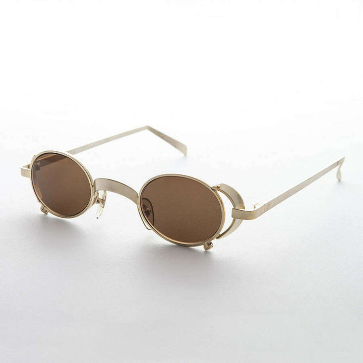 90s Oval Goth Steampunk Vintage Sunglass - Byron