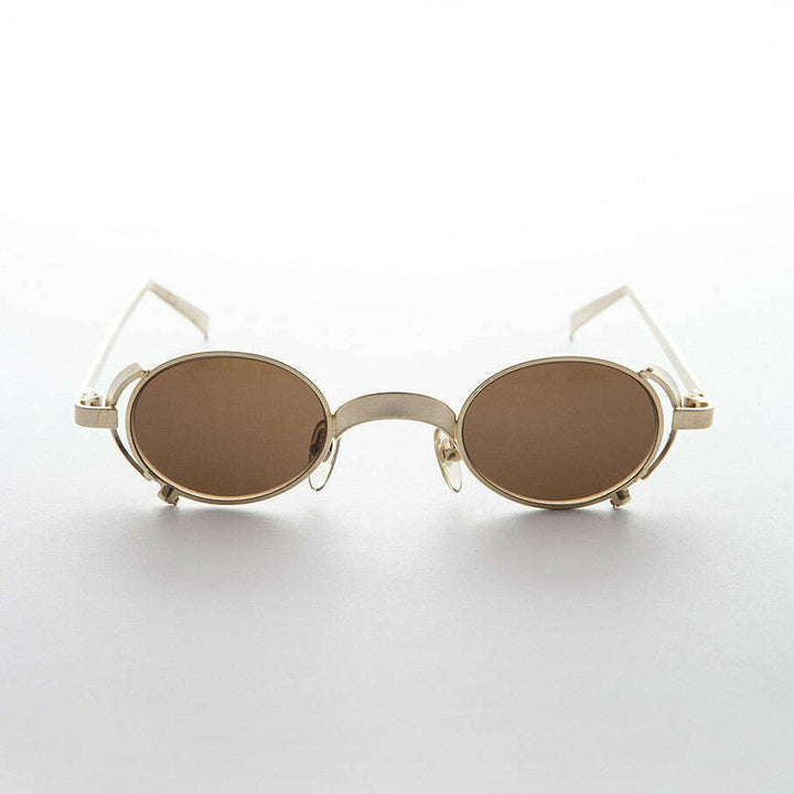 90s Oval Goth Steampunk Vintage Sunglass - Byron