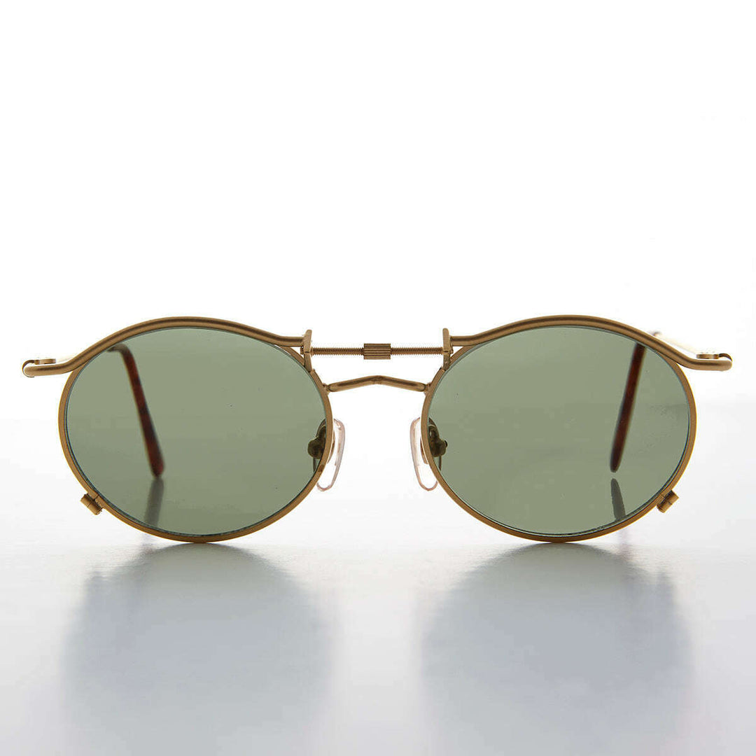 90s Oval Steampunk Sunglass Optical Quality - Lucian