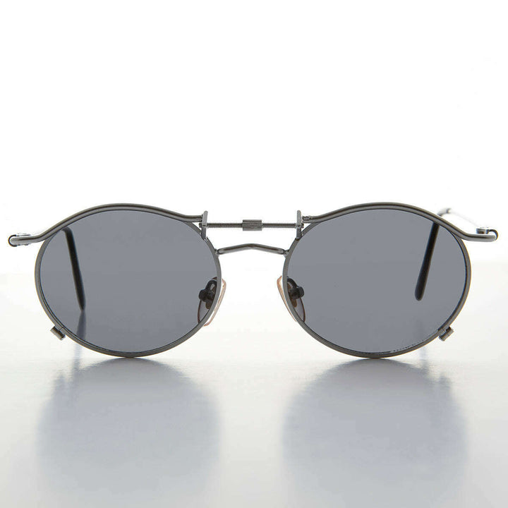 90s Oval Steampunk Sunglass Optical Quality - Lucian