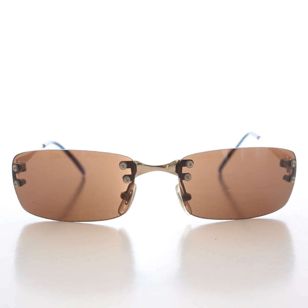 90s Rimless Rectangular Sunglasses - Cordy