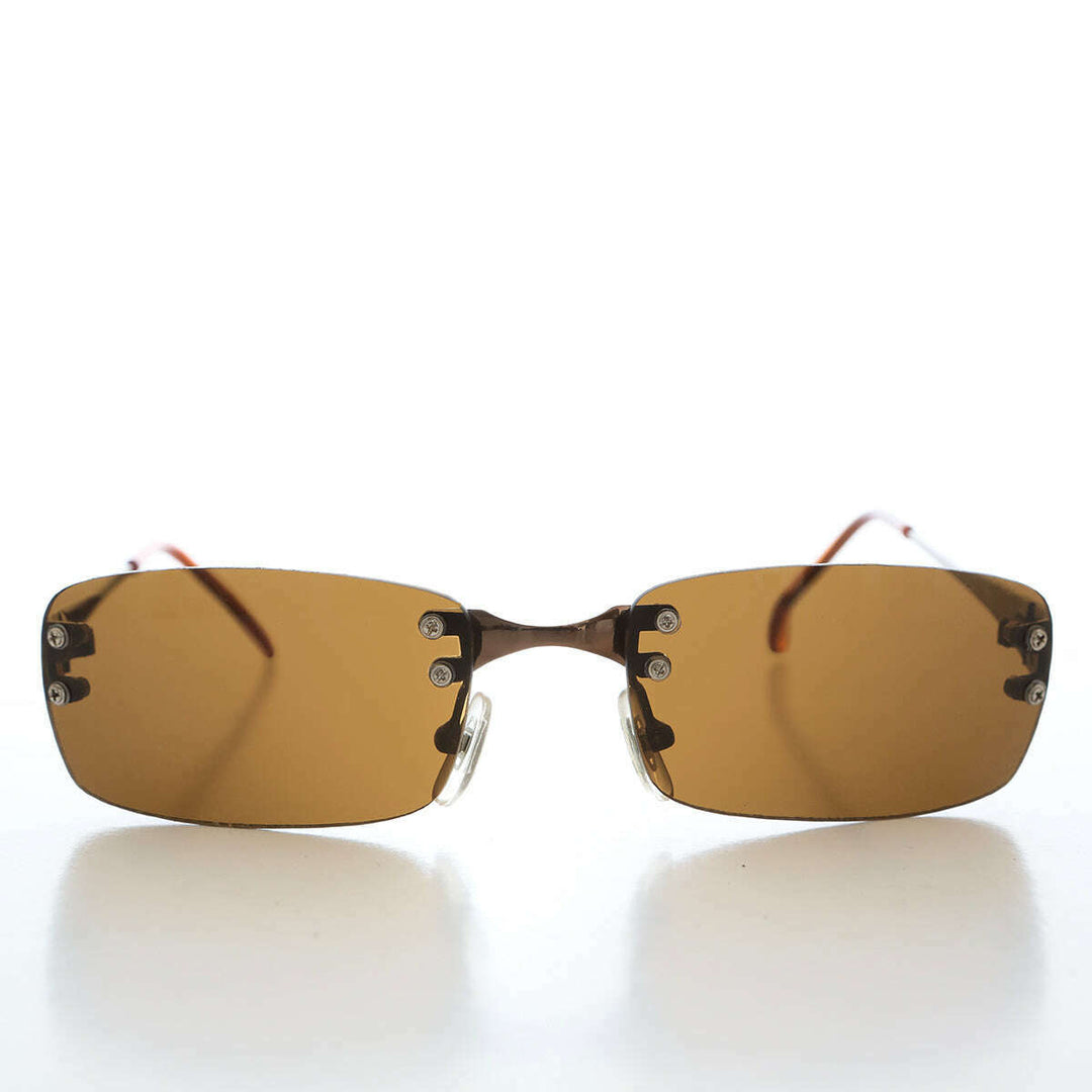 90s Rimless Rectangular Sunglasses - Cordy