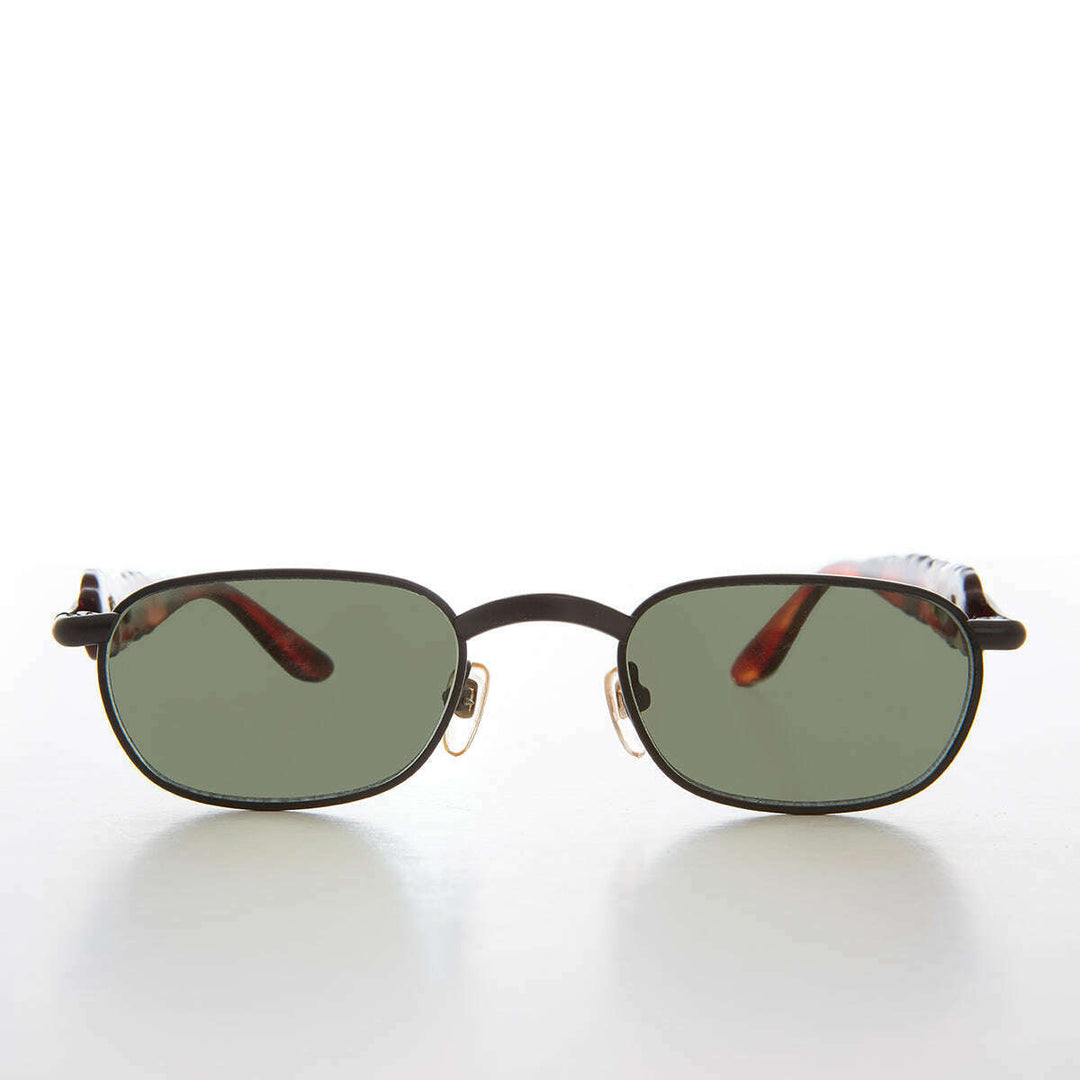 90s Unique Rectangular Vintage Sunglasses - Rusty