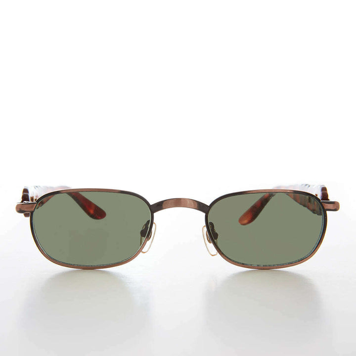 90s Unique Rectangular Vintage Sunglasses - Rusty