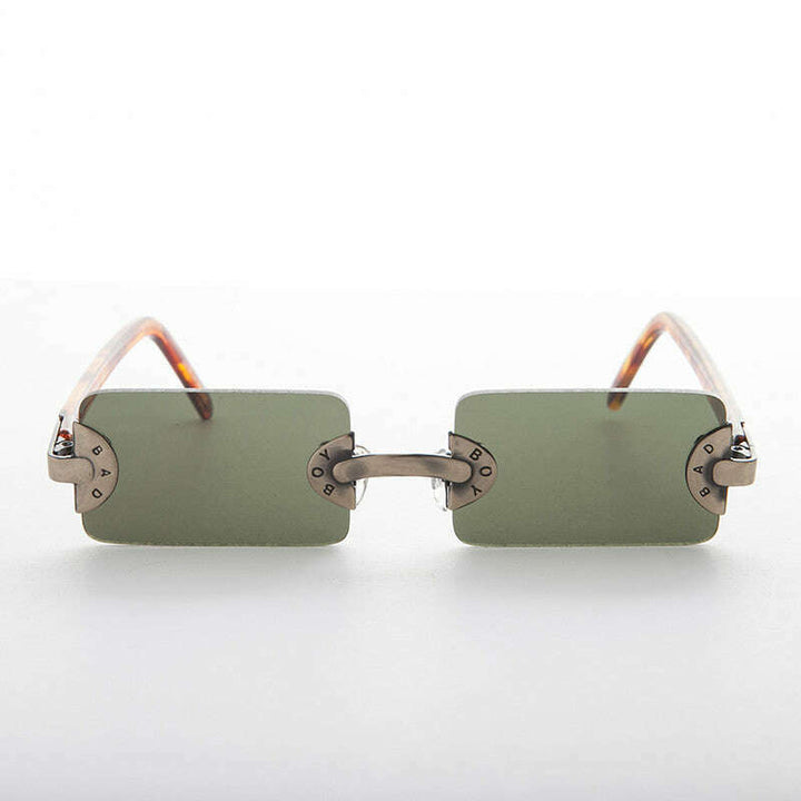 90s Vintage Rectangle Rimless Punk Goth Sunglass - Rebel 3