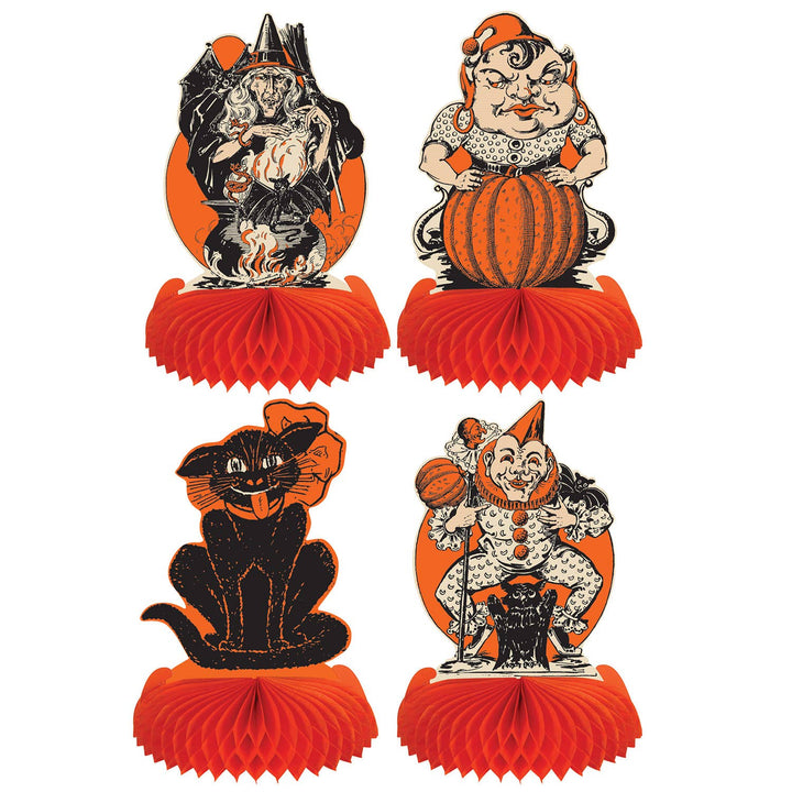 Vintage Halloween Honeycomb Centerpieces Set of 4