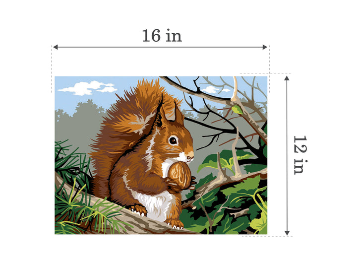 Needlepoint canvas for halfstitch without yarn The Squirrel SE926.241 Seg De Paris Printed Tapestry Canvas