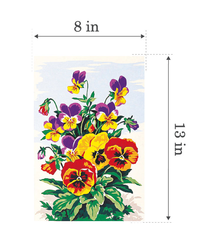 Needlepoint canvas for halfstitch without yarn Canvas Pansies SEU928.224 Seg De Paris Printed Tapestry Canvas