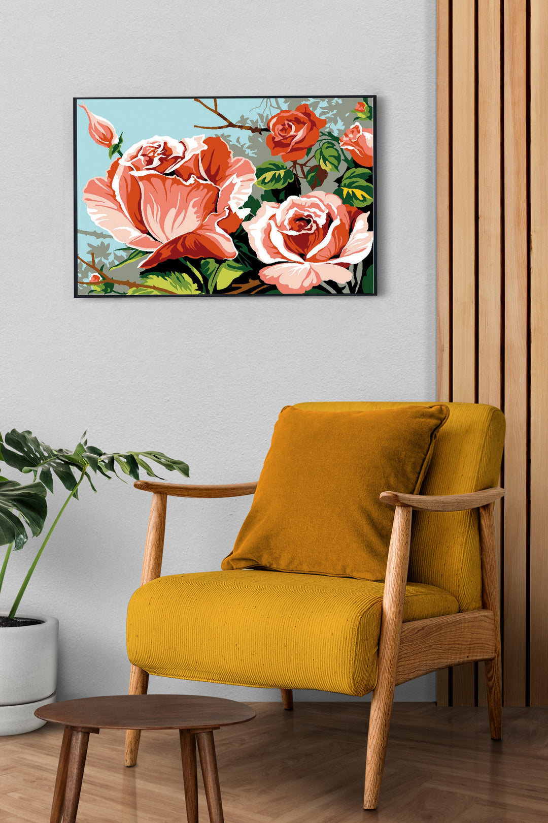 Needlepoint canvas for halfstitch without yarn Roses SEU928.339 Seg De Paris Printed Tapestry Canvas