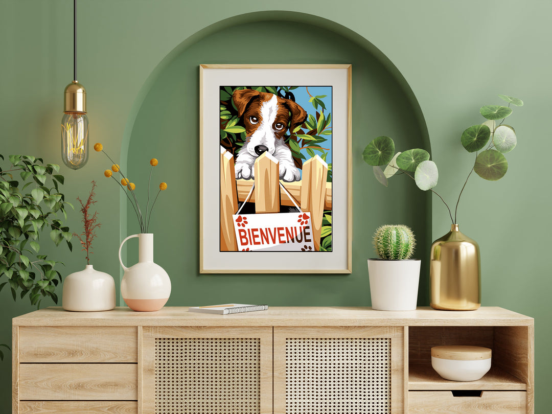 Needlepoint canvas for halfstitch without yarn Welcome SEU928.366 Seg De Paris Printed Tapestry Canvas