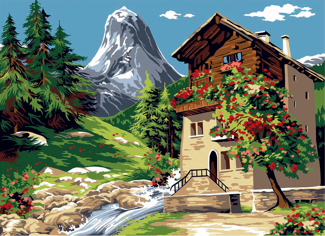 Needlepoint canvas for halfstitch without yarn Canvas The Peaks SE929.467 Seg De Paris Printed Tapestry Canvas