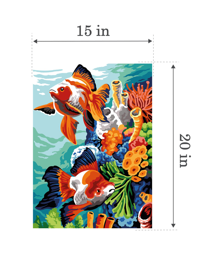 Needlepoint canvas for halfstitch without yarn Seabed SE929.695 Seg De Paris Printed Tapestry Canvas