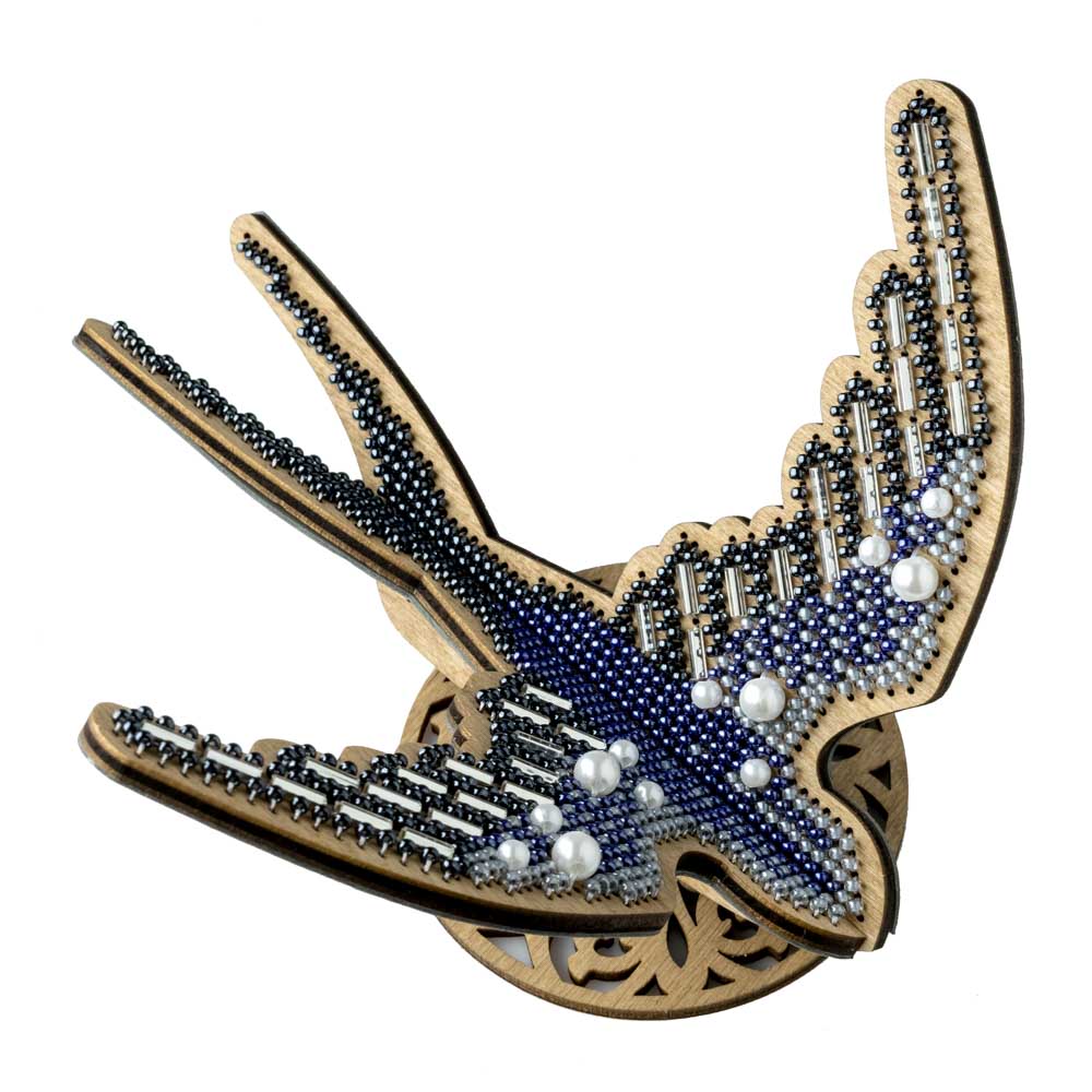 Wooden Bead Embroidery Kit – “Swallow” FLK-583