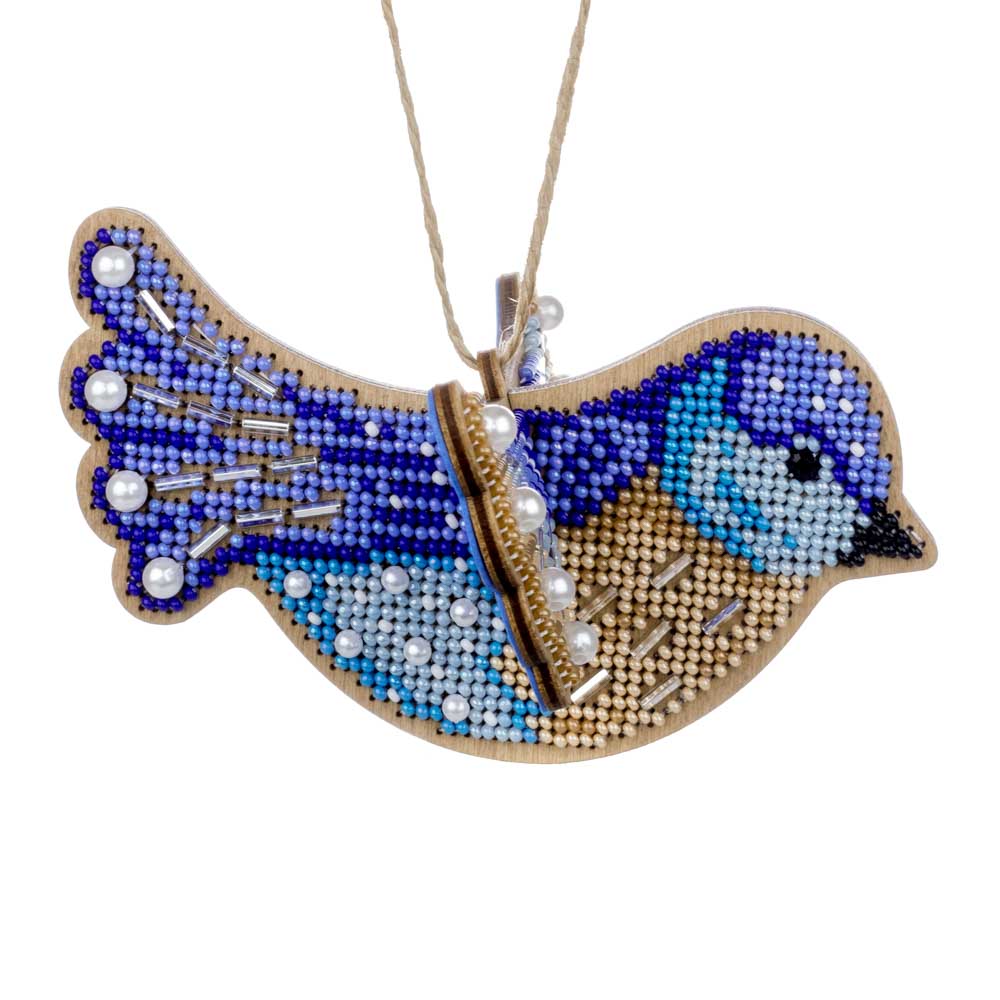 Wooden Bead Embroidery Kit – “Blue Bird” FLK-587