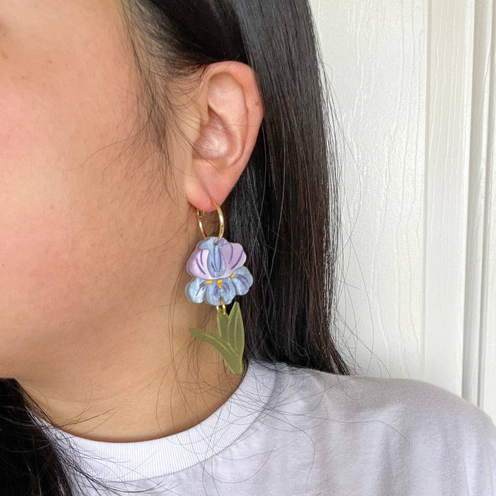 Purple Iris Earrings