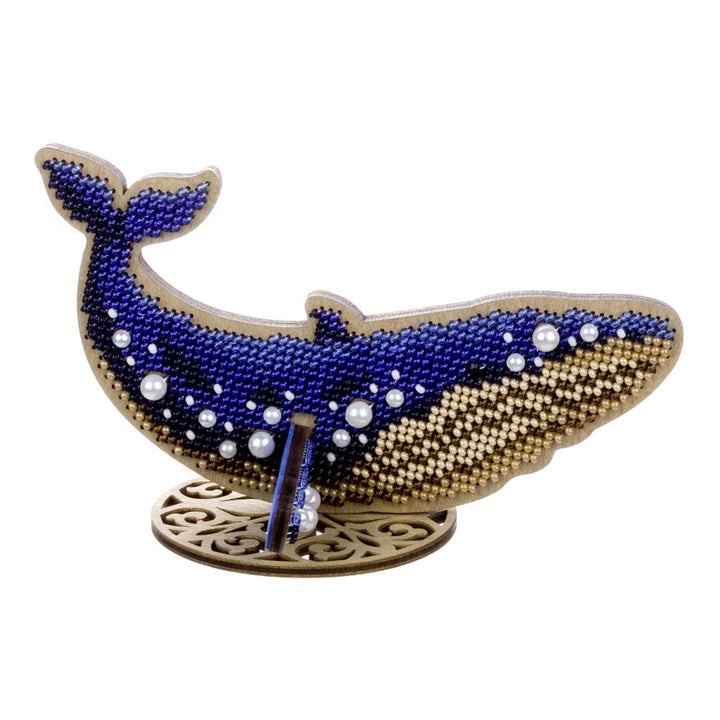 Wooden Bead Embroidery Kit – “Blue Whale” FLK-582
