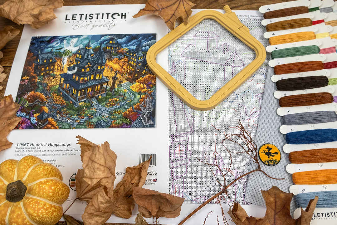 Haunted Happenings Counted Cross Stitch Kit by Letistitch L9967