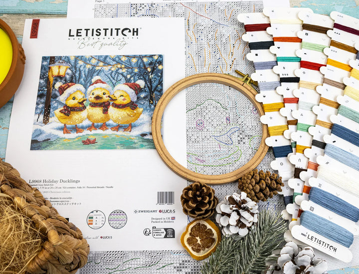 Holiday Ducklings Counted Cross Stitch Kit by Letistitch L9968