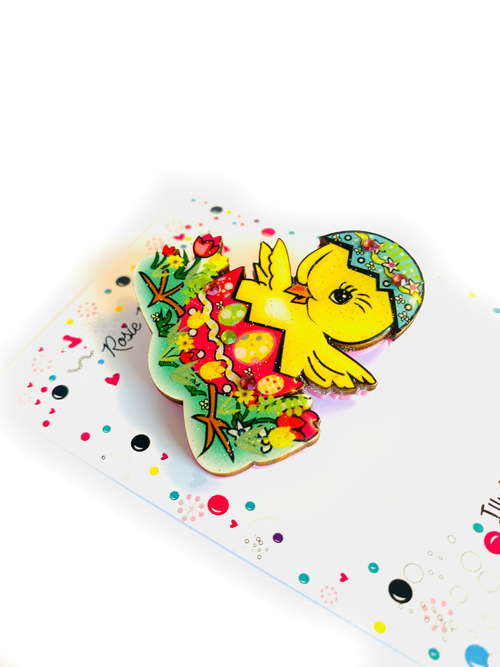 Benny the Easter Chick Brooch by Rosie Rose Parker