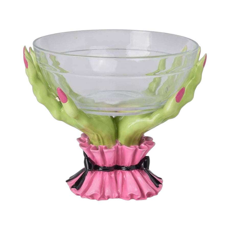 10 inch green witch hand shaped candy bowl for Halloween
