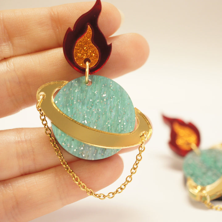 Stellar Fire Earrings by Laliblue | Space Adventures Collection