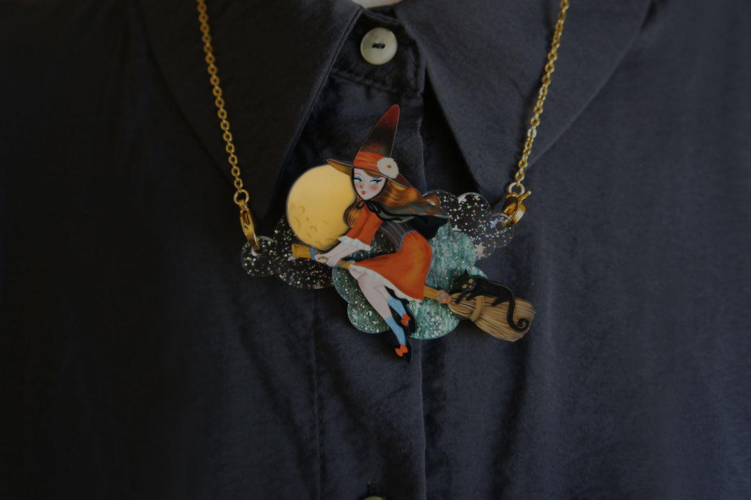 Witch Convertible Necklace-Brooch by Laliblue