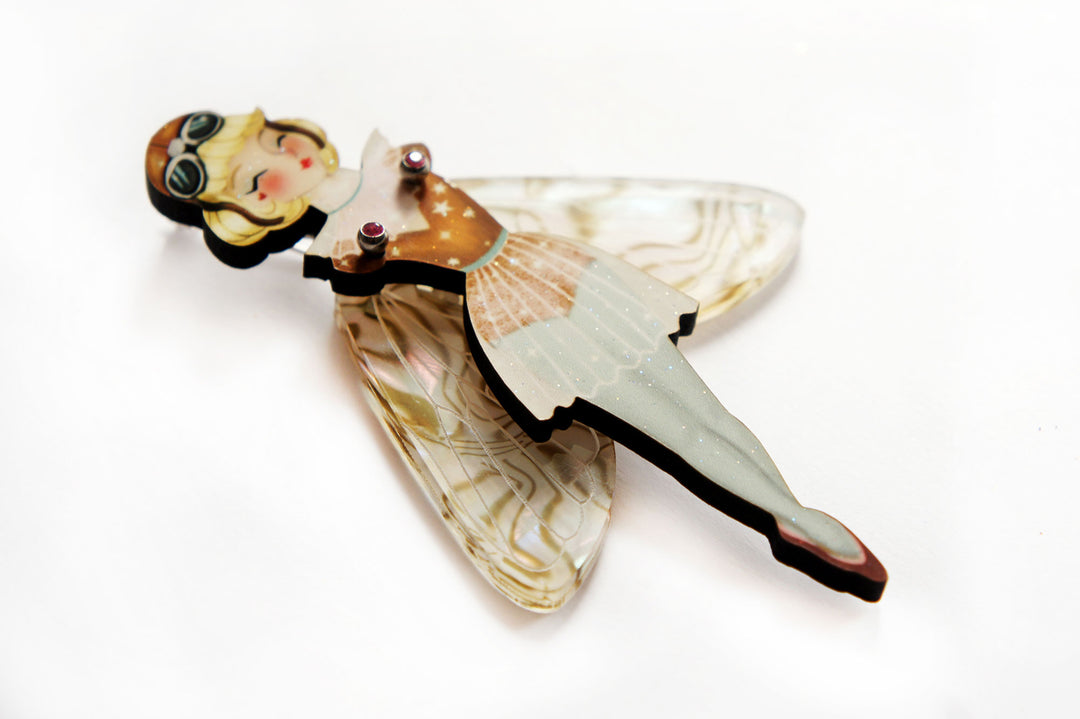 Butterfly Woman Halloween Brooch