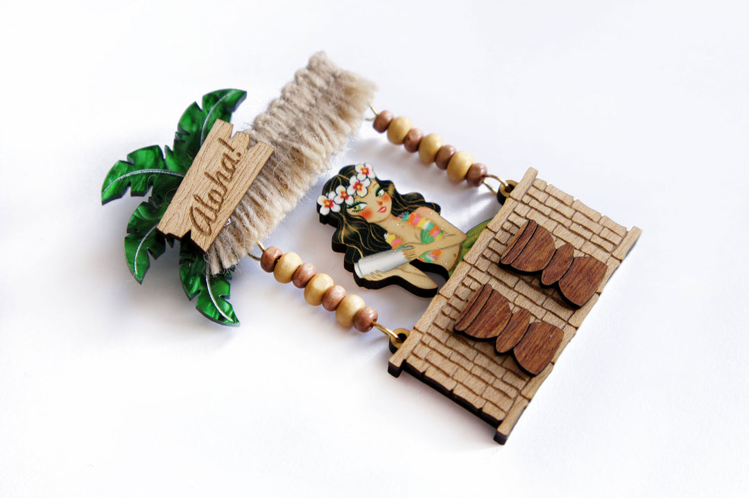 Tiki Waitress Brooch