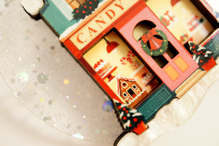 Sweet shop brooch back with locking pin, LaliBlue Christmas jewelry