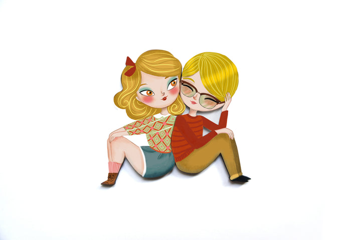 Puzzle with blonde girl brooch by Laliblue