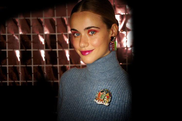 Snowy City Brooch by Laliblue