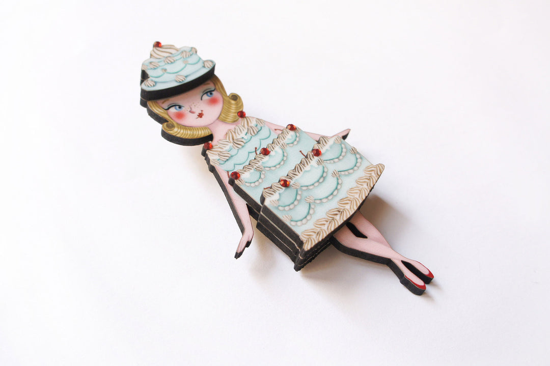 Cake Woman Brooch by Laliblue
