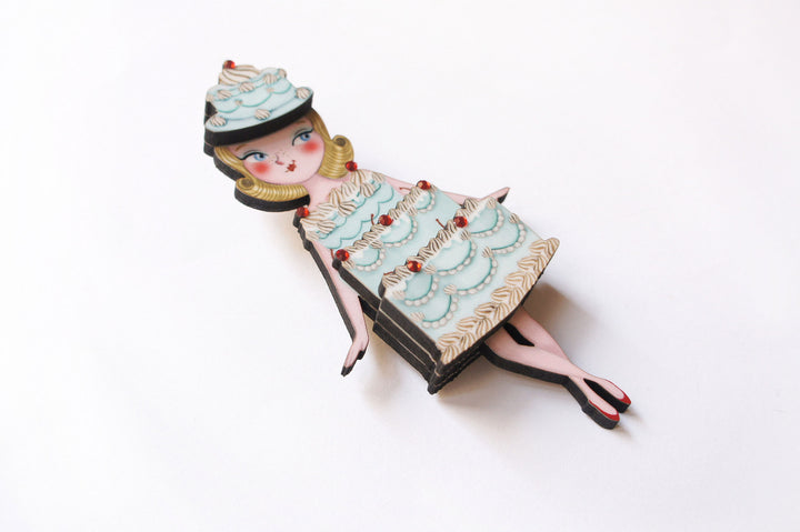Cake Woman Brooch by Laliblue