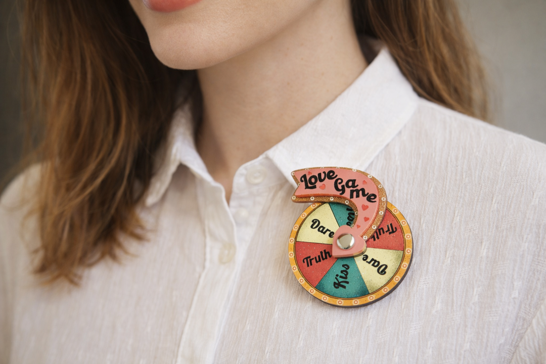 Love Game Brooch by Laliblue
