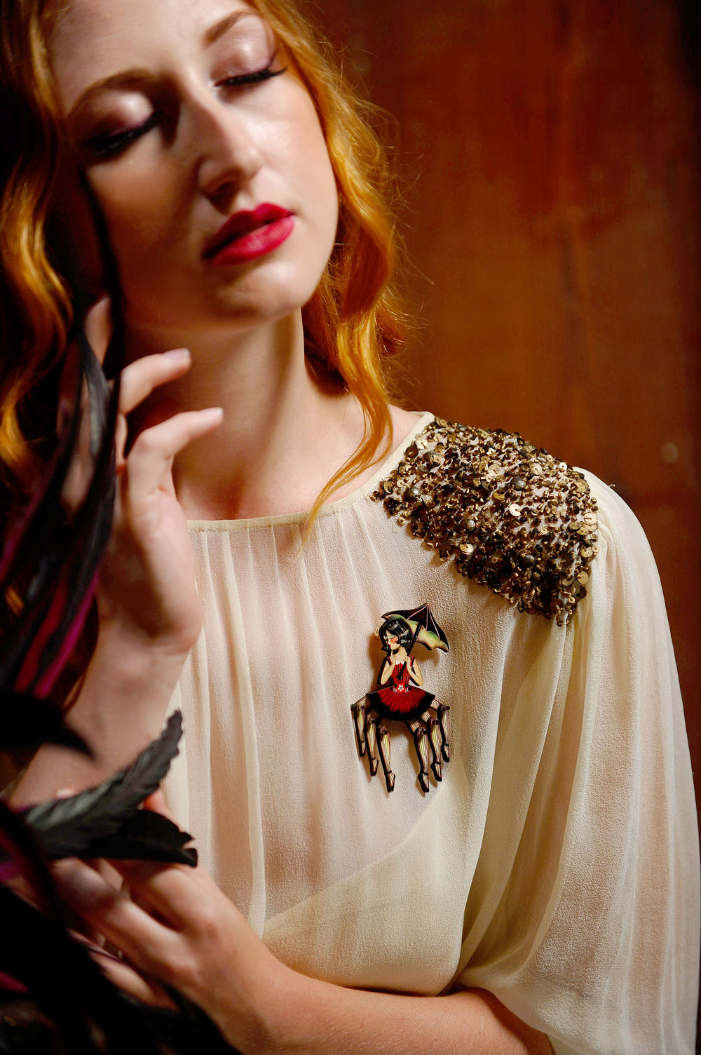 Spider Woman Halloween Brooch