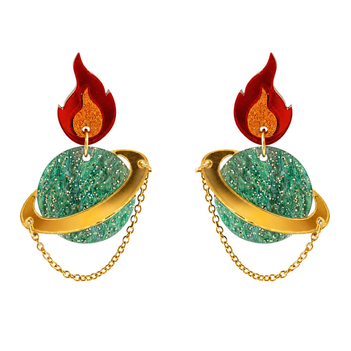 Stellar Fire Earrings by Laliblue | Space Adventures Collection