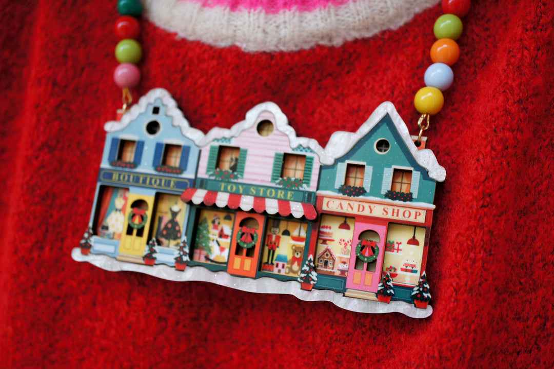Christmas boutique shop on necklace, LaliBlue Christmas jewelry, boutique
