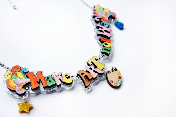 Make Coffee Not War Necklace